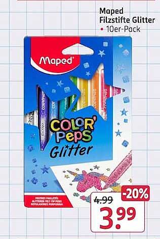 Maped Filzstifte Glitter 10er-Pack