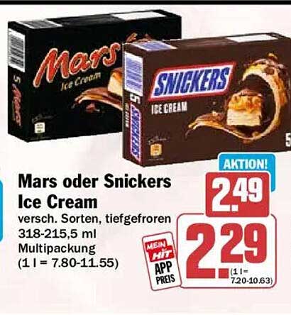 Mars oder Snickers Ice Cream