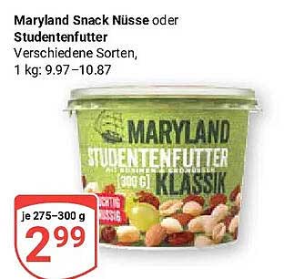 Maryland Snack Nüsse oder Studentenfutter