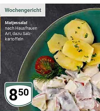 Matjessalat nach Hausfrauen Art, dazu Salzkartoffeln