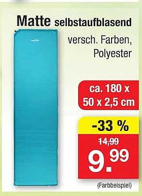 Matte selbstaufblasend versch. Farben, Polyester