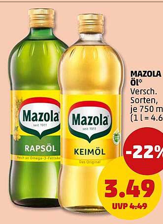 MAZOLA Öl* Versch. Sorten, je 750 ml (1 l = 4.65)