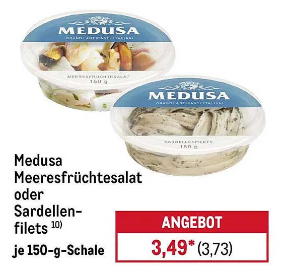 Medusa Meeresfrüchtesalat oder Sardellenfilets