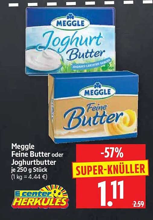Meggle Feine Butter oder Joghurtbutter je 250 g Stück