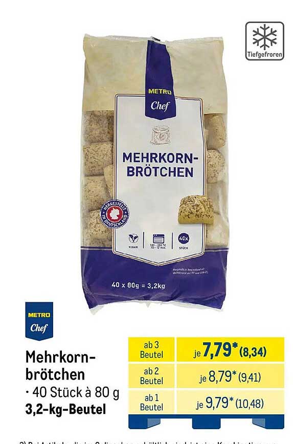 Mehrkornbrötchen • 40 Stück à 80 g 3,2-kg-Beutel