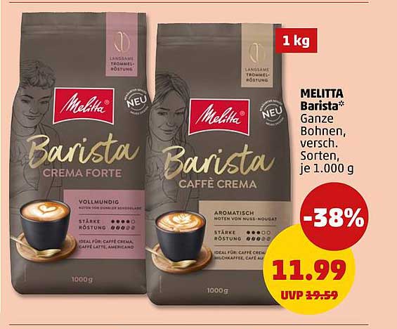 MELITTA Barista* Ganze Bohnen, versch. Sorten, je 1.000 g