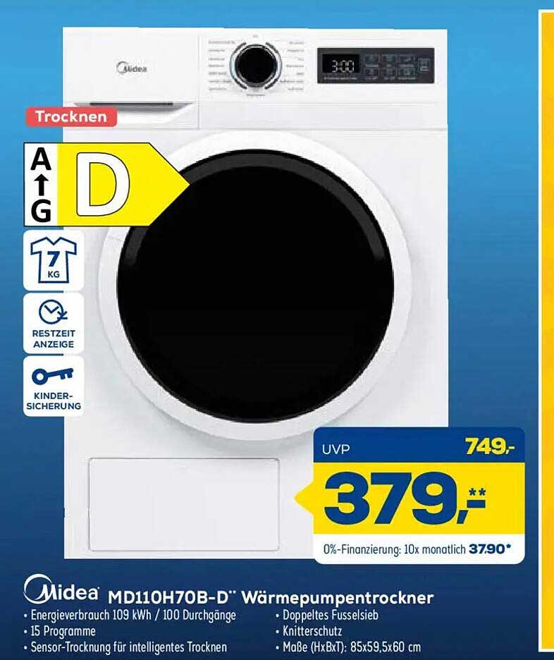 Midea MD110H70B-D* Wärmepumpentrockner