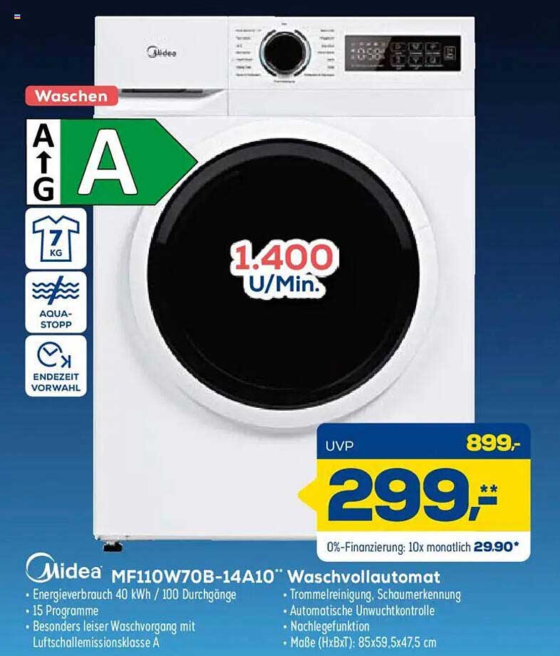 Midea MF110W70B-14A10 Waschvollautomat