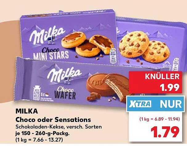 MILKA Choco oder Sensations Schokoladen-Kekse, versch. Sorten je 150 - 260-g-Packg.