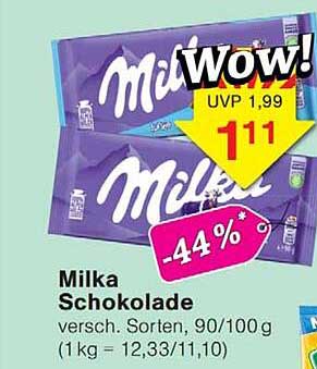Milka Schokolade versch. Sorten, 90/100 g (1 kg = 12,33/11,10)