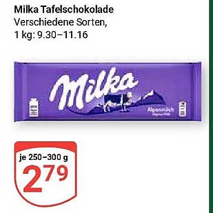 Milka Tafelschokolade Verschiedene Sorten, 1 kg: 9.30–11.16