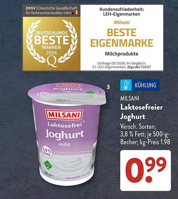 MILSANI Laktosefreier Joghurt