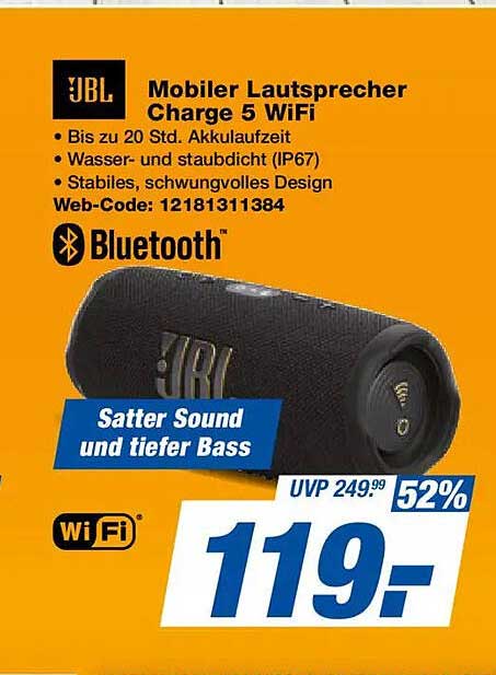 Mobiler Lautsprecher Charge 5 WiFi