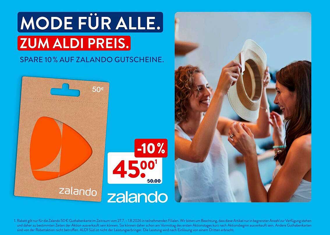 MODE FÜR ALLE. ZUM ALDI PREIS. SPARE 10% AUF ZALANDO GUTSCHEINE.
