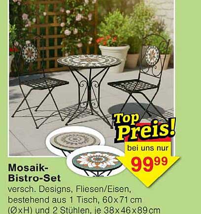 Mosaik-Bistro-Set