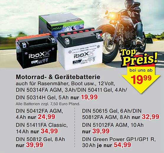 Motorrad- & Gerätebatterie