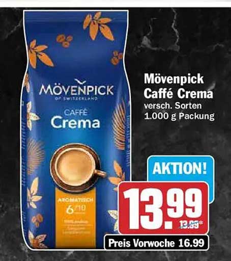 Mövenpick Caffè Crema versch. Sorten 1.000 g Packung