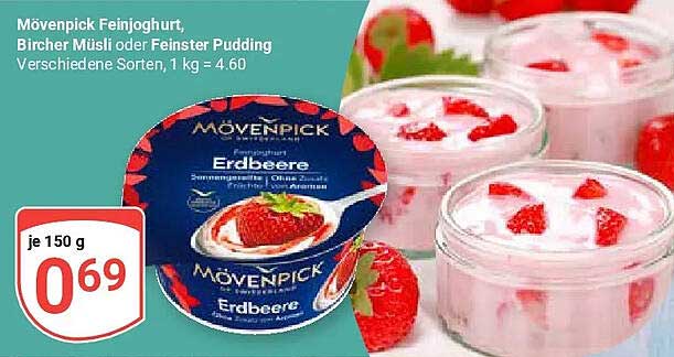 Mövenpick Feinjoghurt, Bircher Müsli oder Feinster Pudding