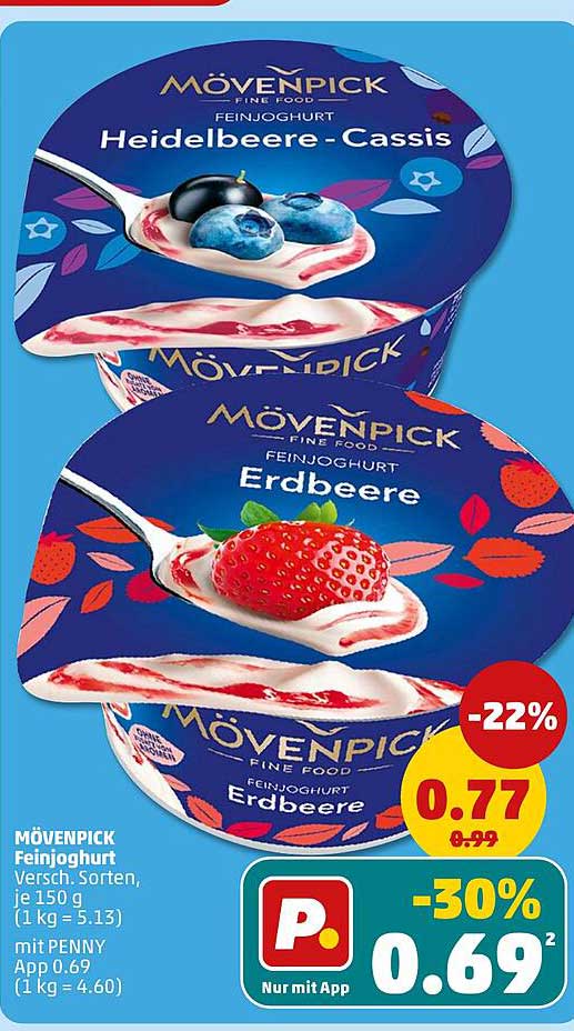 MÖVENPICK Feinjoghurt Versch. Sorten, je 150 g