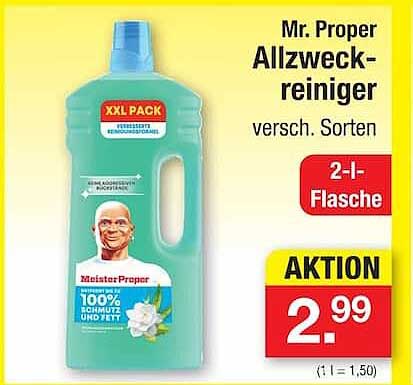 Mr. Proper Allzweckreiniger versch. Sorten 2-1-Flasche