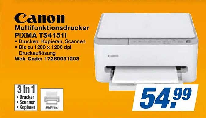 Multifunktionsdrucker PIXMA TS4151i