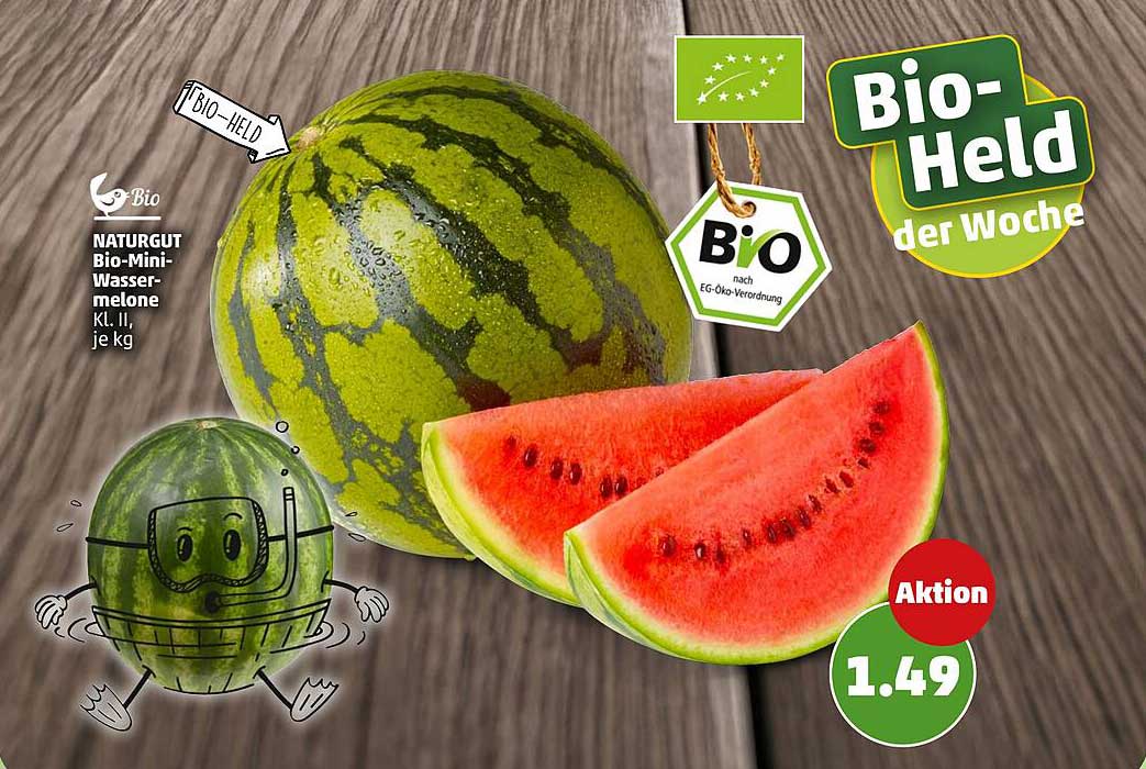 NATURGUT Bio-Mini-Wassermelone Kl. II, je kg