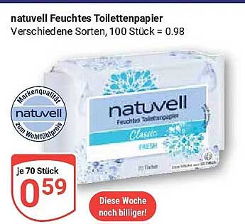 natuvell Feuchtes Toilettenpapier