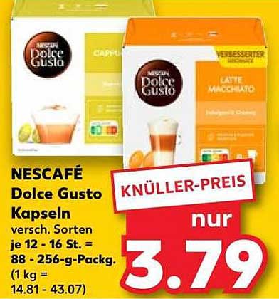 NESCAFÉ Dolce Gusto Kapseln versch. Sorten je 12 - 16 St. = 88 - 256-g-Packg.