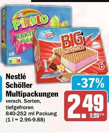 Nestlé Schöller Multipackungen versch. Sorten, tiefgefroren 840-252 Packung
