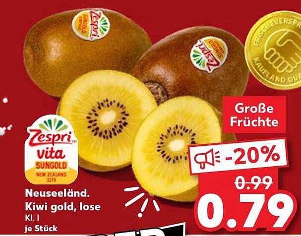 Neuseeland. Kiwi gold, lose Kl. I je Stück