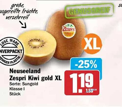 Neuseeland Zespri Kiwi gold XL