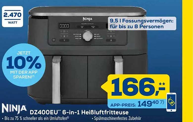 NINJA DZ400EU 6-in-1 Heißluftfritteuse