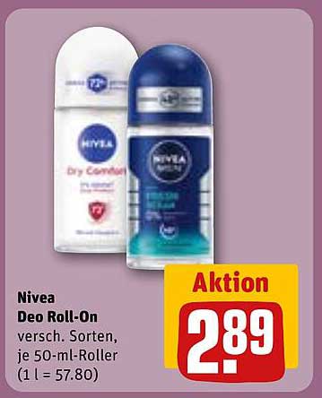 Nivea Deo Roll-On versch. Sorten, je 50-ml-Roller (1 l = 57.80)