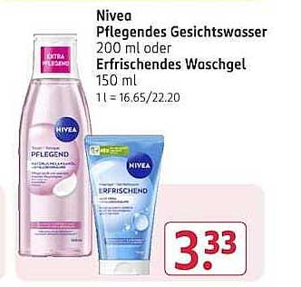 Nivea Pflegendes Gesichtswasser 200 ml oder Erfrischendes Waschgel 150 ml