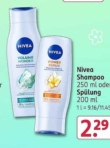 Nivea Shampoo 250 ml oder Spülung 200 ml