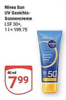 Nivea Sun UV Gesichts-Sonnencreme LSF 50+