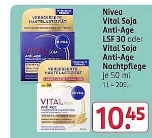 Nivea Vital Soja Anti-Age LSF 30 oder Vital Soja Anti-Age Nachtpflege je 50 ml