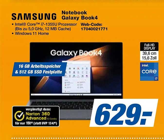 Notebook Galaxy Book4