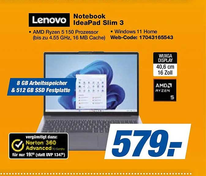 Notebook IdeaPad Slim 3