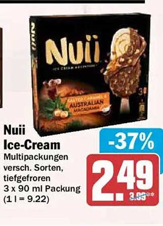 Nuii Ice-Cream Multipackungen versch. Sorten, tiefgefroren 3 x 90 ml Packung (1 l = 9.22)