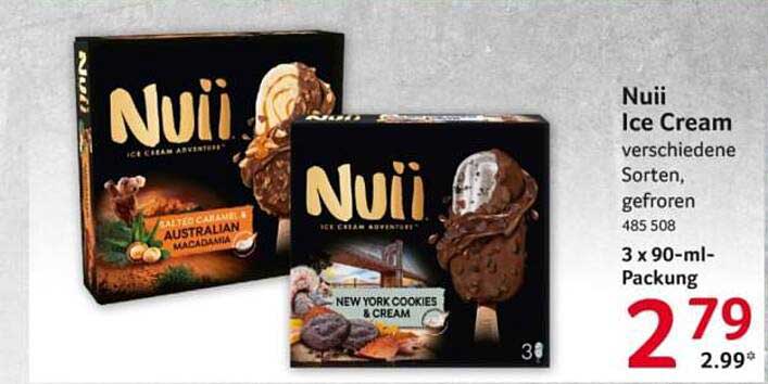 Nuii Ice Cream verschiedene Sorten, gefroren