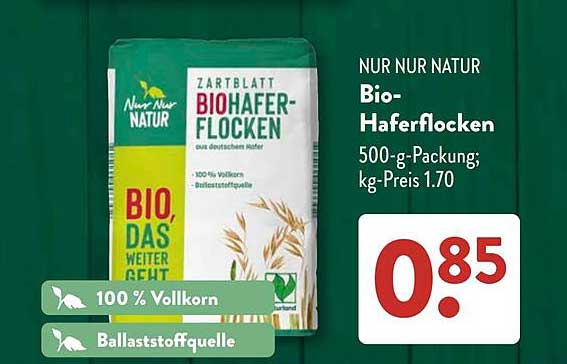 NUR NUR NATUR Bio-Haferflocken