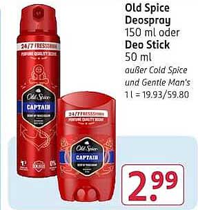 Old Spice Deospray 150 ml oder Deo Stick 50 ml