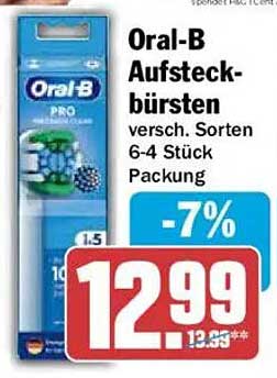 Oral-B Aufsteckbürsten versch. Sorten 6-4 Stück Packung