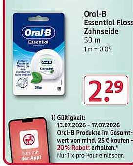Oral-B Essential Floss Zahnseide 50 m