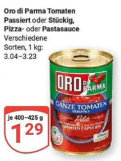 Oro di Parma Tomaten Passiert oder Stückig, Pizza- oder Pastaauce Verschiedene Sorten, 1 kg: 3.04–3.23