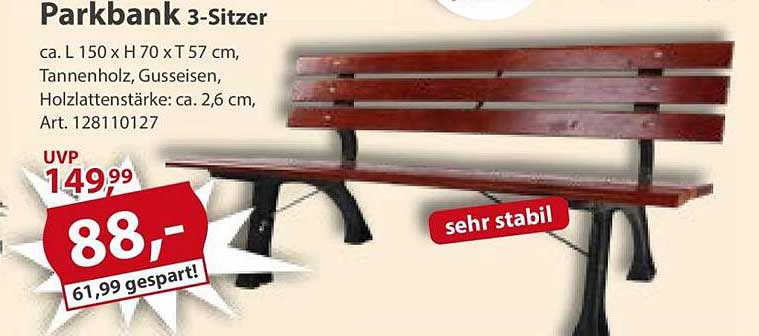 Parkbank 3-Sitzer