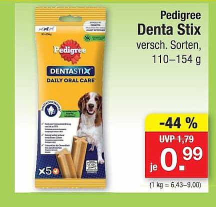 Pedigree Denta Stix versch. Sorten, 110–154 g