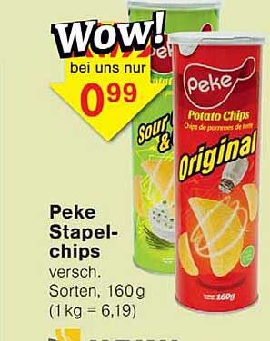 Peke Stapelchips versch. Sorten, 160g