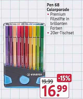 Pen 68 Colorparade Premium Filzstifte in brillanten Farben 20er-Tischset